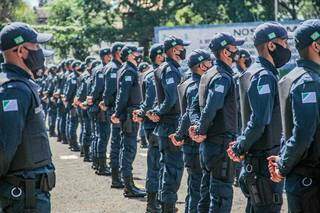 Policiais militares durante cerimônia na Delegacia Geral de Polícia. (Foto: Silas Lima/Arquivo)