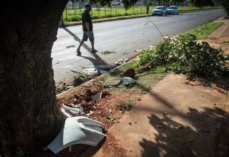 Técnica em enfermagem morre ao colidir veículo em árvores e lixeira 