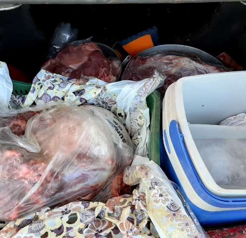 Pai e filho s&atilde;o presos com 100 kg de carne de animal furtado e abatido