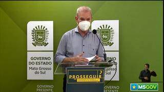 Secretário estadual de Saúde, Geraldo Resende, recomendou inserção de novo grupo priotário durante coletiva hoje (Foto: Reprodução)