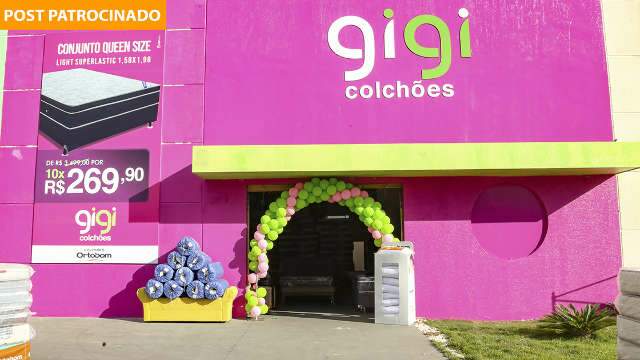 Na inauguração da Gigi Colchões compre cama box e ganhe a cabeceira