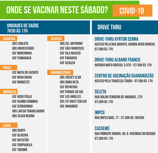 Vacina neste s&aacute;bado &eacute; para pessoas de 59 anos