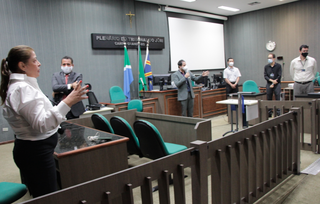 Aplicativo foi apresentado no plenário do Tribunal do Júri em Campo Grande (Divulgação/TJMS)