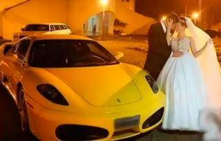 Filha de Silvio Molina posa ao lado de Ferrari no dia do casamento. (Foto: Reprodução das redes sociais)