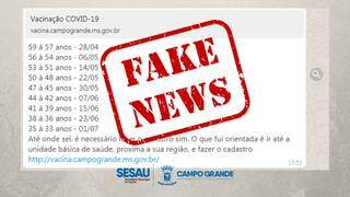 &quot;&Eacute; fake&quot;: Prefeitura desmente calend&aacute;rio de vacina divulgado nas redes sociais