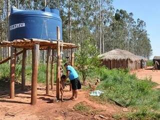No total, 11 aldeias que compõem a Terra Indígena Ñande Ru Marangatu sofrem com a escassez de água potável (Foto: Divulgação/MPF)