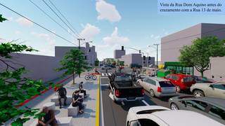 Na Rua Dom Aquinoz, além de recapeamento da via, a calçada será ampliada (Imagem: reprodução)