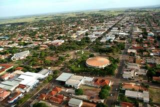 Vista aérea de Nova Andradina, localizada a 300 km da Capital (Foto: Divulgação)