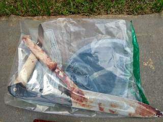 As três facas usadas por Camilo para matar e esquartejar a mãe (Foto: Adilson Domingos)