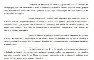 Trecho de voto do desembargador e relator do processo, Francisco das Chagas Lima Filho, ao defender o direito a dano moral.(Foto: Reprodução do processo)