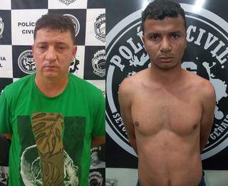 Adilson à esquerda, de camiseta verde, e Roniedre Felipe à direita. (Foto: Polícia Civil)