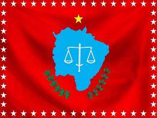 Nova  bandeira do Tribunal de Justiça é vermelha e estrelas representam nunicípios de MS até 1979.