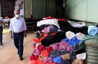 Desde que assumiu o governo do Estado, Reinaldo Azambuja (PSDB) realiza entrega de cobertores de forma anual (Foto Chico Ribeiro/Arquivo)