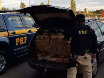 Ap&oacute;s tentar fugir, homem &eacute; preso com 925 quilos de maconha na BR-267