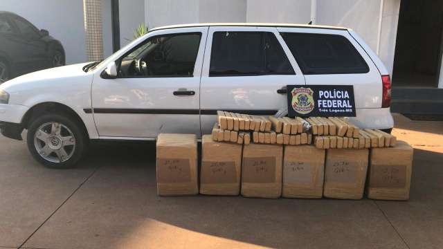 PF intercepta carga de maconha que era levada para SP e prende traficante