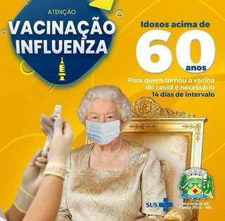 Rainha Elizabeth II foi mais uma a &#39;aderir&#39; a campanha contra a gripe (Foto: Reprodução)