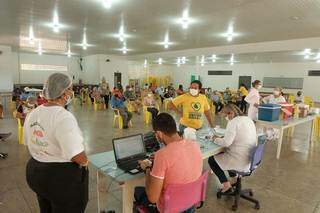 Local onde a vacinação contra a covid-19 é realizada em Mundo Novo. (Foto: Divulgação Prefeitura)