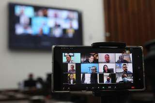 A maioria dos deputados estaduais tem optado pela participação virtual nas sessões mistas da Assembleia Legislativa (Foto Wagner Guimarães)