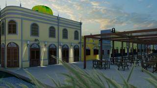 Quiosques de madeirite serão substituídos por fachadas históricas de Campo Grande (Foto/Reprodução)