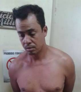José Luis Barros da Silva, que se passou por Lucas, durante prisão em flagrante no dia 15 de maio de 2015 por tentativa de assalto (Foto: Ponta Porã Informa)