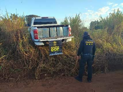 Camionete roubada é interceptada com 1,4 tonelada de maconha em Dourados