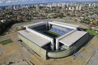 Arena Pantanal, com a cidade de Cuiabá ao fundo (Foto: Secopa-MT/Arquivo/Edson Rodrigues)
