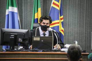 Juiz Carlos Alberto Garcete durante júri (Foto: TJMS/Divulgação)