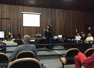 Laudelino no júri realizado dia 12 de novembro de 2015 em Campo Grande (Foto: Arquivo)