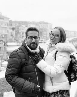 Paulinho e a esposa Roberta em Veneza, em 2018 (Foto: Arquivo Pessoal)