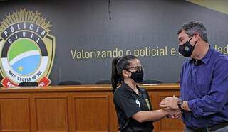  Secretário de Estado de Infraestrutura, Eduardo Riedel se reuniu com parte dos novos policiais na academia em Campo Grande, na sexta-feira (11) (Foto: Divulgação/Governo do Estado de MS)