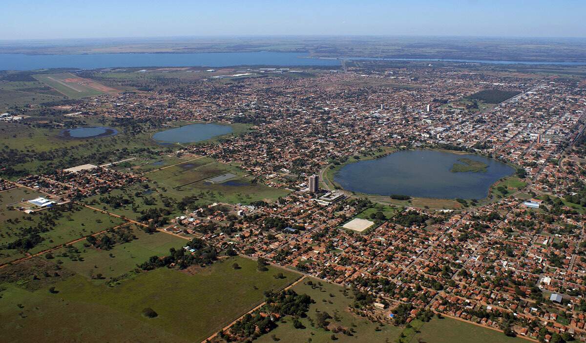 Imagem aérea das três lagoas que dão nome ao município (Foto: Divulgação)