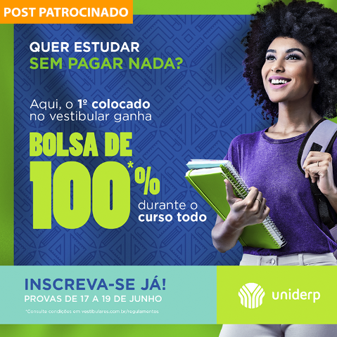 Concurso de Bolsas com bolsa de 100% neste Sábado na Uniderp