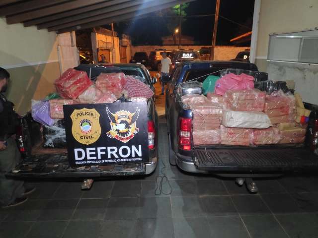 Tarde movimentada teve pris&atilde;o de 4 traficantes com 2,3 t de maconha na fronteira