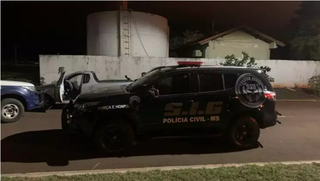 Chevrolet Montana foi encontrado em Laguna Carapã durante a noite deste sábado (19). (Foto: Ponta Porã News)