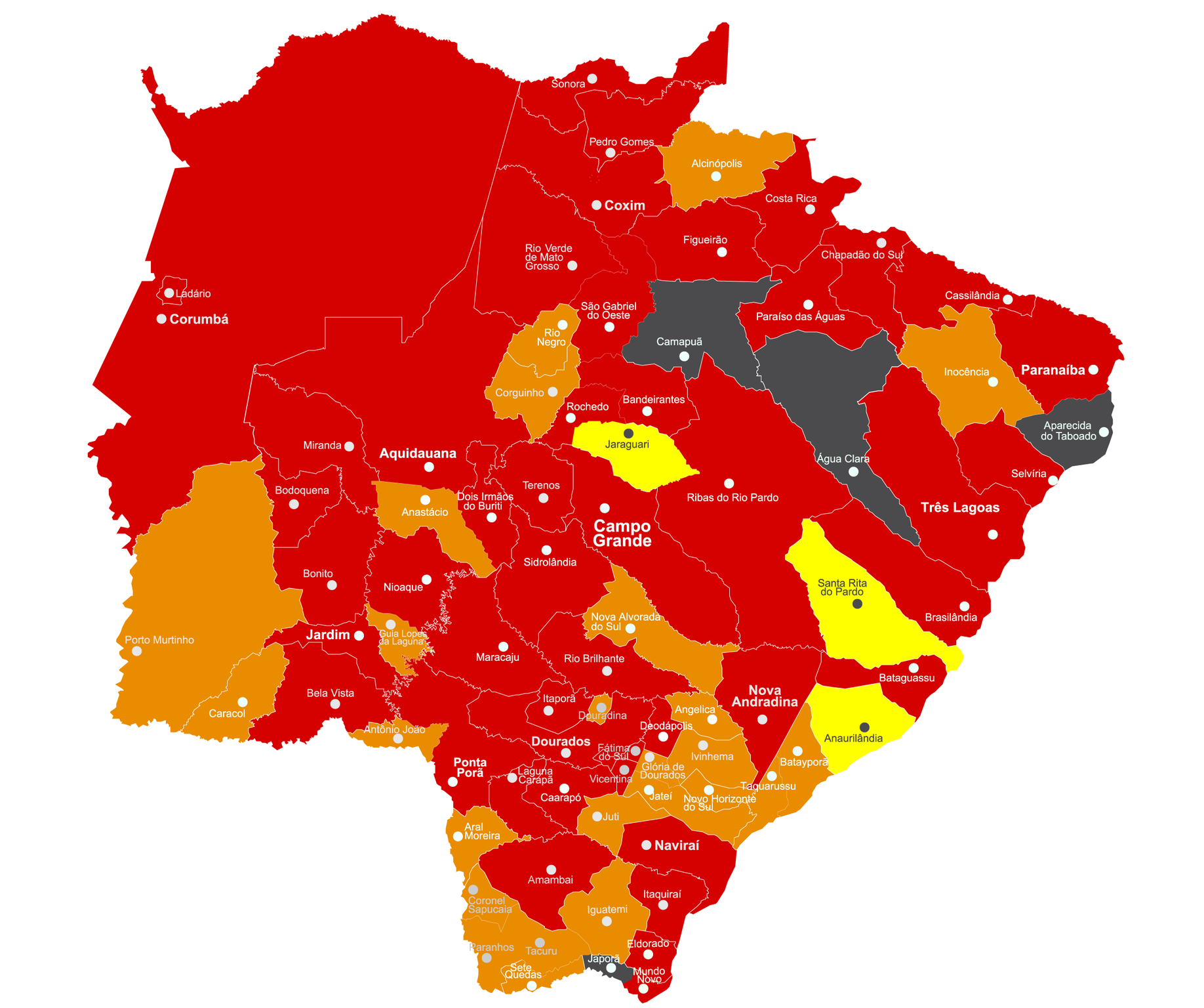 Campo Grande volta a receber classificação de risco extremo para pandemia  com a bandeira cinza do programa Prosseguir, Mato Grosso do Sul