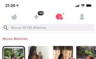 Parte do aplicativo que mostra os 55 mim matches (Foto: Reprodução)
