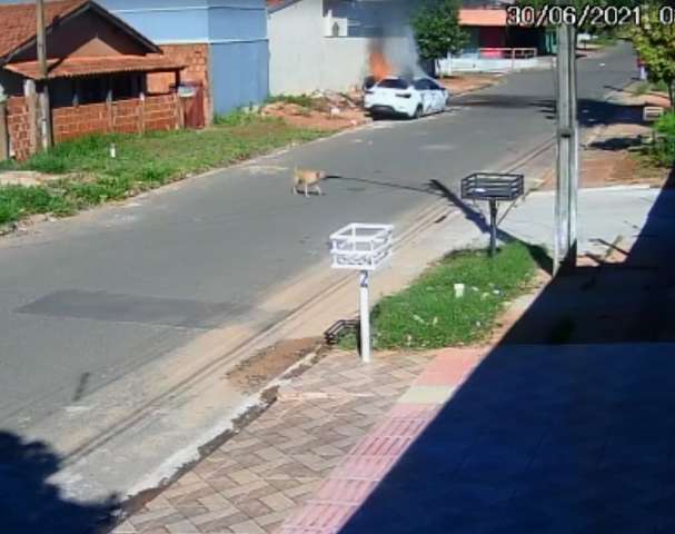 C&acirc;meras flagram homem ateando fogo em ve&iacute;culo &quot;misterioso&quot;
