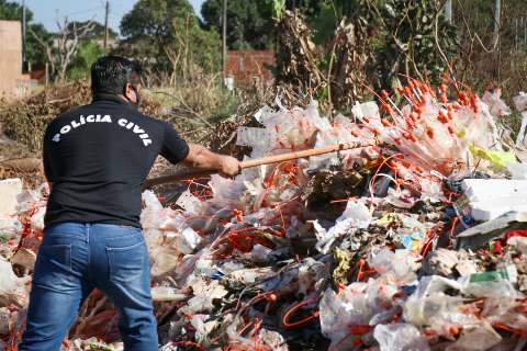 Após denúncia, Polícia Civil investiga descarte de montanha de lixo veterinário 