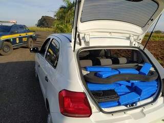 Traficante &agrave; margem de rodovia chama aten&ccedil;&atilde;o e acaba preso com 266 Kg de maconha