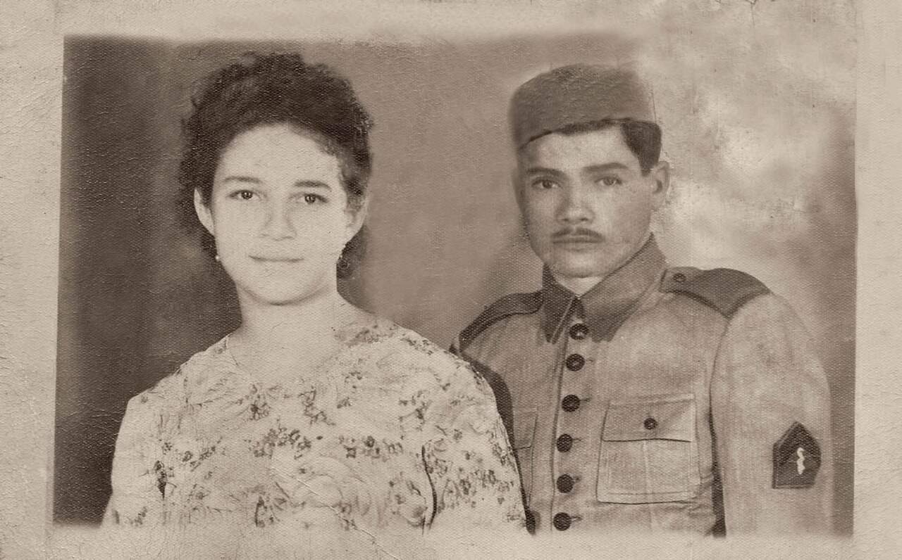 Dona Air, muito jovem, com seu marido, José Nascimento (Foto: Arquivo Pessoal)