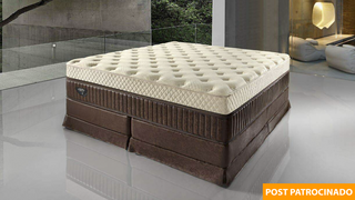 Imagina ter a cama dos sonhos? na Gigi Colchões você encontra todo esse conforto com a linha Ecoflex Sensitive, com duplo molejo e box em corino por um preço irresistível. (Foto: Divulgação)