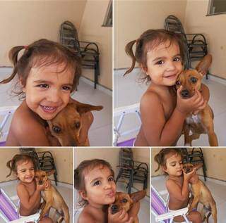 Aos quatro anos, Giovana é apegada a Nina, cachorrinha que sumiu de pet shop (Foto: Arquivo Pessoal)
