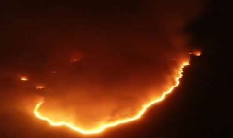 Incêndio de grandes proporções devasta vegetação no Banhado do Rio da Prata
