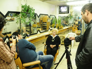 Givago durante gravação do documentário T&#39;amo na Rodoviária. 