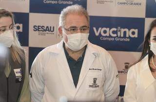 Durante coletiva de imprensa, ministro da Saúde, Marcelo Queiroga, destacou união entre Estado e municípios para sucesso da vacinação (Foto Marcos Maluf)