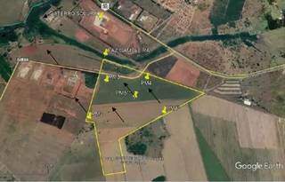 Nova área, demarcada em amarelo, é vizinha ao atual aterro de Campo Grande (Foto: Reprodução)