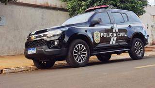 Viatura da Polícia Civil na cidade de Bataguassu (Foto: Divulgação/PCMS)