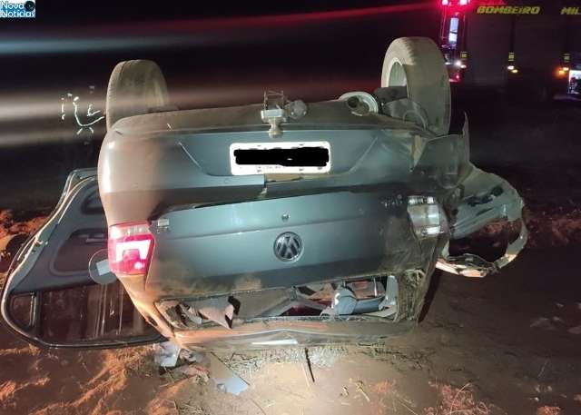 Motorista morre ap&oacute;s colidir com caminh&atilde;o e capotar ve&iacute;culo na MS-134