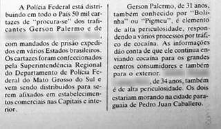 Reportagem do jornal Correio do Estado sobre procura por presos de alta periculosidade. (Foto: Reprodução)