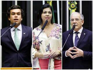 Beto Pereira, Bia Cavassa e Luiz Ovando foram os únicos de MS que votaram &#34;Sim&#34;. (Montagem: Divulgação/Câmara dos Deputados)